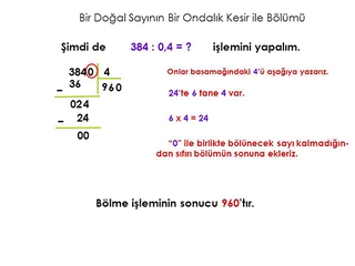 Ondalık Kesirlerde Bölme İşlemi ve Alıştırmaları